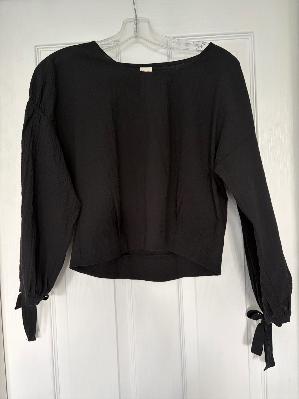 Eve Gravel Ellie Top Black Puff Sleeve — image 2 of 7